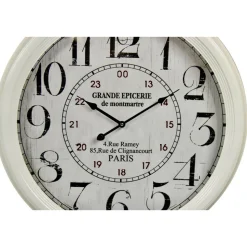 DÉCORATION D'AUTREFOIS - Horloge ancienne murale grande epicerie de monmartre métal blanc - décoration d'autrefois