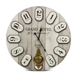 DÉCORATION D'AUTREFOIS - Horloge ancienne balancier grand hôtel montmartre bois gris - décoration d'autrefois