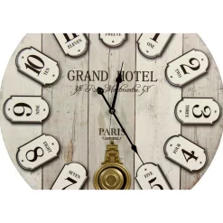 DÉCORATION D'AUTREFOIS - Horloge ancienne balancier grand hôtel montmartre bois gris - décoration d'autrefois