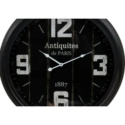 DÉCORATION D'AUTREFOIS - Horloge ancienne murale antiquités de paris métal noir - décoration d'autrefois