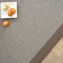 DÉCOWEB - Tapis de salon - lombok silver - ganse lin marron taupe - 250 x 350 cm