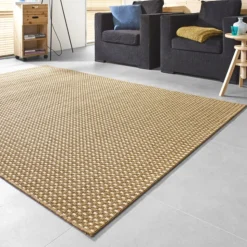 DÉCOWEB - Tapis d'extérieur ou d'intérieur aspect sisal - tijuana - camel - 80 x 150 cm