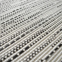 DÉCOWEB - Tapis intérieur / extérieur - bornéo blanc - ganse noire - 80 x 150 cm