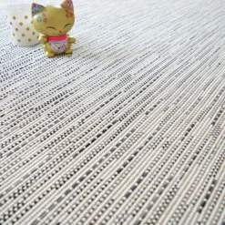 DÉCOWEB - Tapis intérieur / extérieur - bornéo blanc - ganse anthracite - 160 x 230 cm
