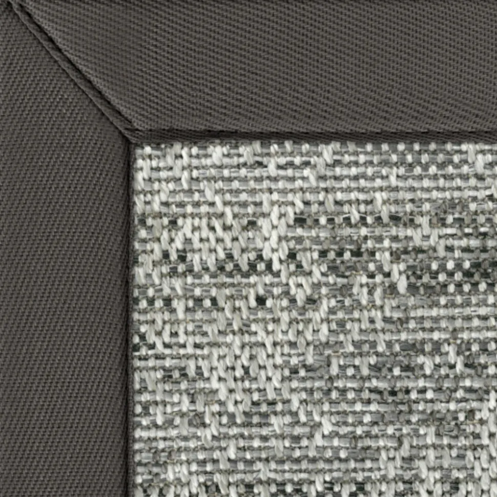 DÉCOWEB - Tapis intérieur / extérieur jambi - nuances gris minéral - ganse anthracite - 200 x 290 cm