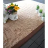 DÉCOWEB - Tapis intérieur / extérieur - java chevron nature - ganse marron - 80 x 150 cm
