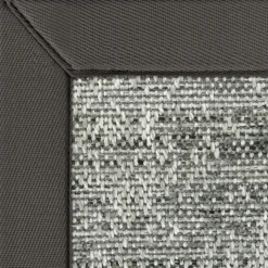 DÉCOWEB - Tapis intérieur / extérieur jambi - nuances gris minéral - ganse anthracite - 80 x 150 cm