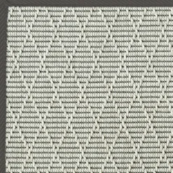 DÉCOWEB - Tapis intérieur / extérieur timika - blanc craie - galon noir - 120 x 170 cm