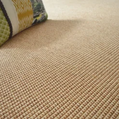 DÉCOWEB - Tapis intérieur / extérieur en tissé plat - lombok naturel - ganse caramel - 160 x 230 cm