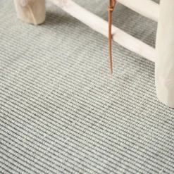 DÉCOWEB - Tapis intérieur / extérieur nusa - blanc craie - ganse marron glacé - 250 x 350 cm