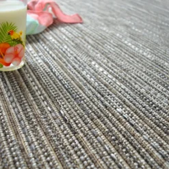 DÉCOWEB - Tapis intérieur / extérieur - bornéo silver - ganse polypropylène anthracite - 200 x 290 cm