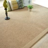 DÉCOWEB - Tapis intérieur / extérieur en tissé plat - lombok naturel - ganse caramel - 200 x 290 cm
