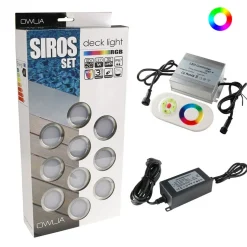 DECKLINEA - 10 spots led à encastrer - rgb - telecommande + transformateur 30w - siros - plug & play - dimmable