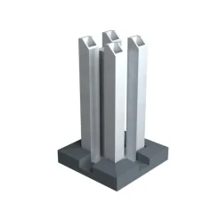 DECKLINEA - Kit clôture ajourée aluminium olinda anthracite 5,5x1,8m poteaux sur platines - dimension des lames : 21x45x1780 mm