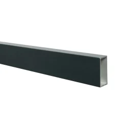 DECKLINEA - Kit clôture ajourée aluminium olinda anthracite 12,85x1,8m poteaux sur platines - dimension des lames : 21x45x1780 mm