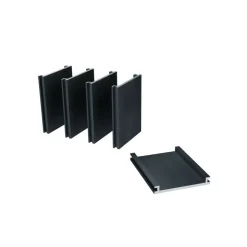 DECKLINEA - Kit clôture aluminium ajourée sur muret olinda anthracite 5,5x1,8m - lames ajourées 21x100x1780 mm - brise vue - palissade