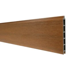DECKLINEA - Kit clôture aluminium bahia & cruz teck 18,33x1,8m - aluminium et bois composite - poteaux sur platines gris - occultation