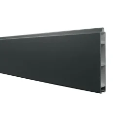 DECKLINEA - Kit clôture aluminium bahia & cruz teck 5,5x1,8m - aluminium et bois composite - poteaux sur platines gris - occultation