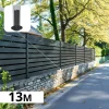 DECKLINEA - Kit clôture aluminium ajourée sur muret olinda anthracite 12,85x1,8m - lames ajourées 21x100x1780 mm - brise vue - palissade