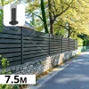 DECKLINEA - Kit clôture aluminium ajourée sur muret olinda anthracite 7,38x1,8m - lames ajourées 21x100x1780 mm - brise vue - palissade