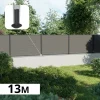 DECKLINEA - Kit clôture composite sur muret rio platine 13x1,8m - bois composite & aluminium - poteaux sur platines gris - brise vue
