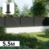 DECKLINEA - Kit clôture composite sur muret rio anthracite 5,5x1,8m - bois composite & aluminium - poteaux sur platines noir - brise vue