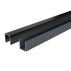 DECKLINEA - Kit clôture composite sur muret rio bronze 16,5x1,8m - bois composite & aluminium - poteaux sur platines gris - brise vue