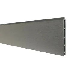 DECKLINEA - Kit clôture composite sur muret rio platine 14,5x1,8m - bois composite & aluminium - poteaux sur platines gris - brise vue