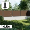 DECKLINEA - Kit clôture composite sur muret rio bronze 14,5x1,8m - bois composite & aluminium - poteaux sur platines gris - brise vue