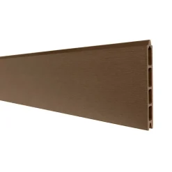 DECKLINEA - Kit clôture composite sur muret rio bronze 14,5x1,8m - bois composite & aluminium - poteaux sur platines gris - brise vue
