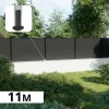 DECKLINEA - Kit clôture composite sur muret rio anthracite 11x1,8m - bois composite & aluminium - poteaux sur platines noir - brise vue