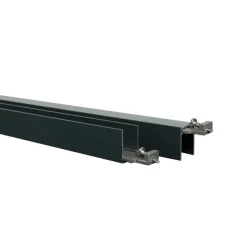 DECKLINEA - Kit clôture composite cruz ardoise 5,5x1,8m - bois composite & aluminium - poteaux sur platines gris - brise vue - palissade