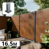 DECKLINEA - Kit clôture composite cruz teck 16,5x1,8m - bois composite & aluminium - poteaux sur platines gris - brise vue - palissade