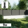 DECKLINEA - Kit clôture composite sur muret rio platine 9x1,8m - bois composite & aluminium - poteaux sur platines noir - brise vue