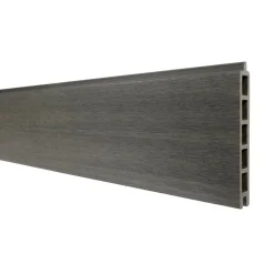 DECKLINEA - Kit clôture composite cruz ardoise 13x1,8m - bois composite & aluminium - poteaux sur platines gris - brise vue - palissade