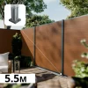 DECKLINEA - Kit clôture composite cruz teck 5,5x1,8m - bois composite & aluminium - poteaux sur platines gris - brise vue - palissade