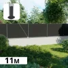 DECKLINEA - Kit clôture composite sur muret rio anthracite 11x1,8m - bois composite & aluminium - poteaux sur platines gris - brise vue