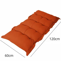 DECO ARTS - Coussin capitonné confort intérieur extérieur 120x60cm - orange