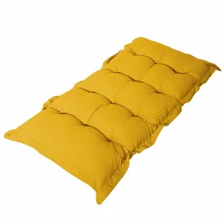 DECO ARTS - Coussin capitonné confort intérieur extérieur 120x60cm - jaune miel