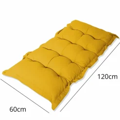 DECO ARTS - Coussin capitonné confort intérieur extérieur 120x60cm - jaune miel