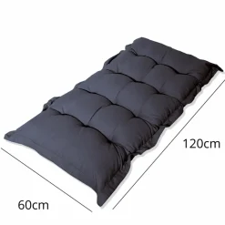 DECO ARTS - Coussin capitonné confort intérieur extérieur 120x60cm - gris carbone