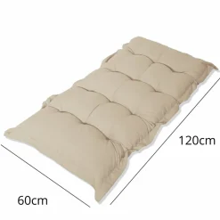 DECO ARTS - Coussin capitonné confort intérieur extérieur 120x60cm - beige