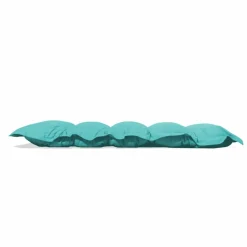 DECO ARTS - Coussin capitonné confort intérieur extérieur 120x60cm - bleu caraïbes