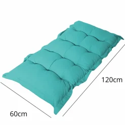 DECO ARTS - Coussin capitonné confort intérieur extérieur 120x60cm - bleu caraïbes