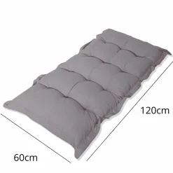 DECO ARTS - Coussin capitonné confort intérieur extérieur 120x60cm - gris galet