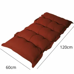 DECO ARTS - Coussin capitonné confort intérieur extérieur 120x60cm - terracotta