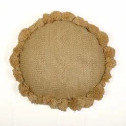 DECO ARTS - Coussin effet raphia - forme soleil - 50x15cm