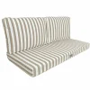DECO ARTS - Coussins pour salon de jardin déhoussable 100x50cm - rayure beige