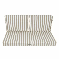 DECO ARTS - Coussins pour salon de jardin déhoussable 100x50cm - rayure beige