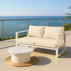 DECO ARTS - Coussins pour salon de jardin déhoussable 100x50cm beige